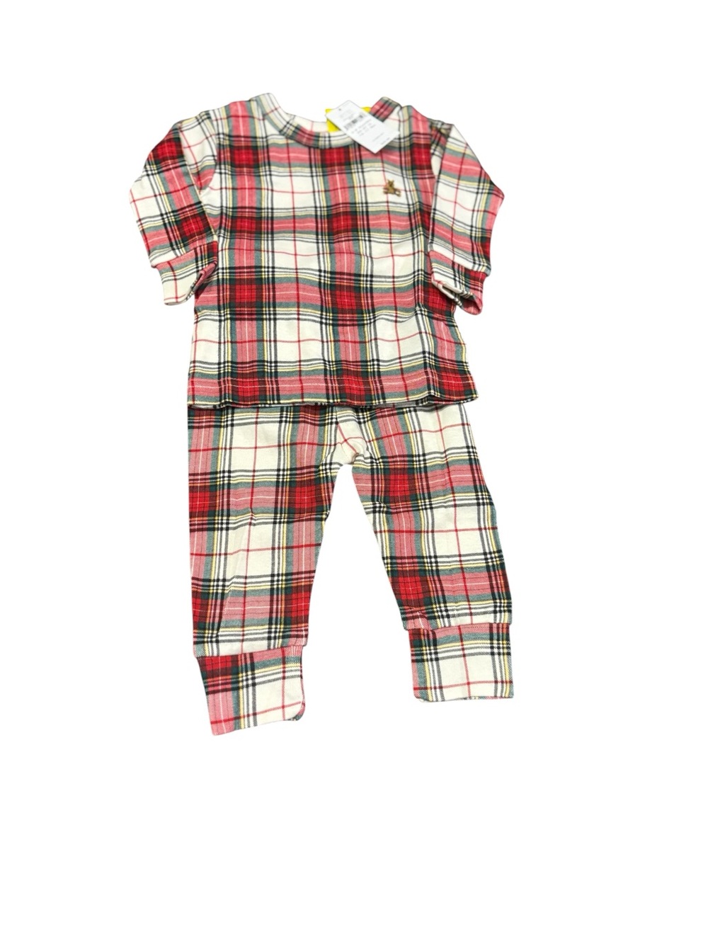 NWT Baby Gap White Plaid two piece pajama set